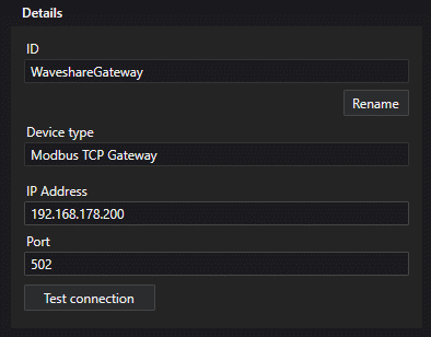 configure modbus gateway
